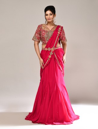 Magenta georgette designer lehenga choli