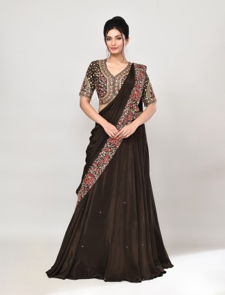 Mehndi green silk festive wedding lehenga choli