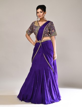 Purple georgette regal lehenga choli