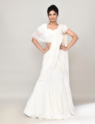White georgette ethereal lehenga choli