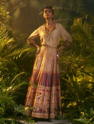 Blue lehenga choli in stunning silk