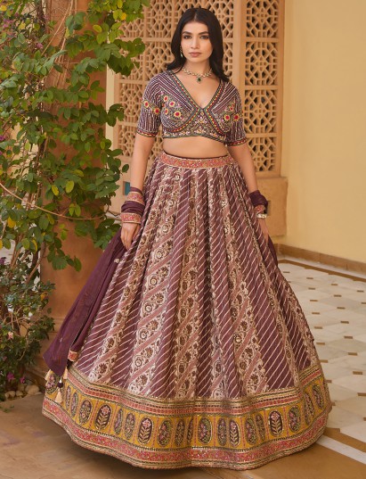 Blush pink silk wedding lehenga choli with dupatta