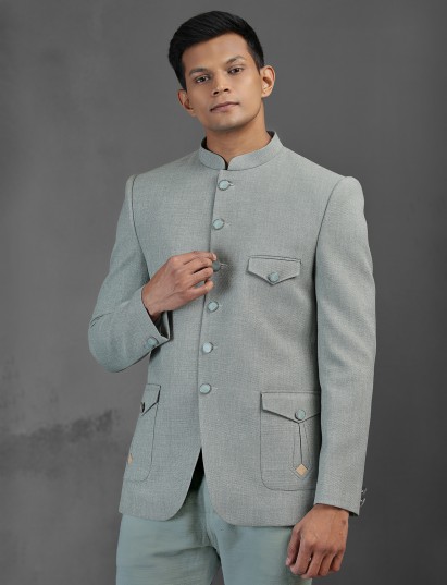 Pista green stylish jodhpuri suit for wedding wear