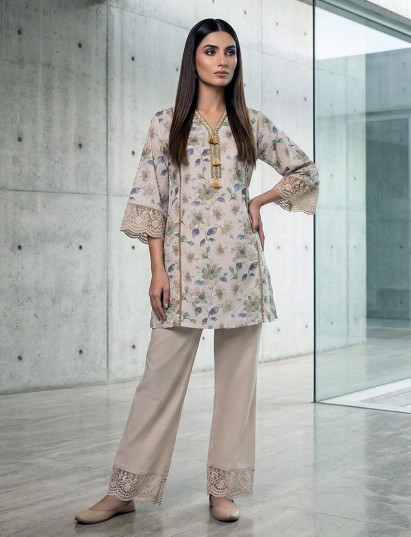 Off white cotton linen daytime festive co ord set