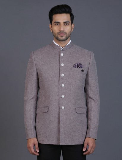 Onion pink linen silk blazer for contemporary reception styling