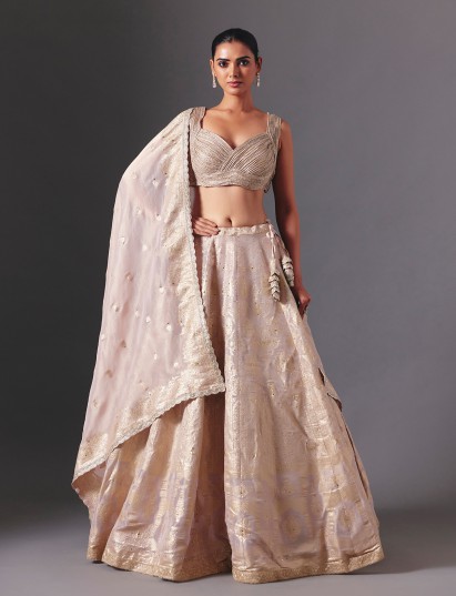 Lilac purple silk designer lehenga choli with timeless festive wear elegance