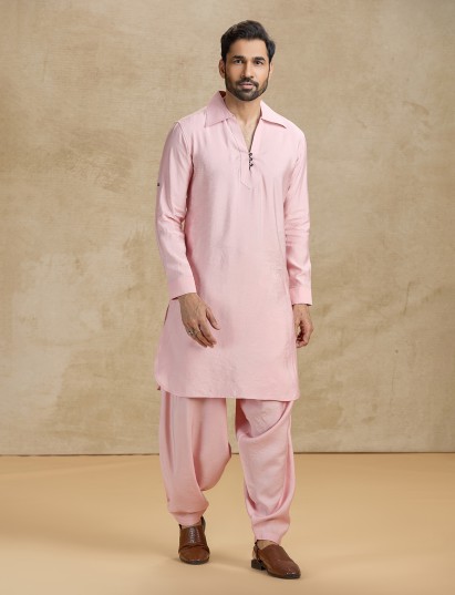 Blush pink cotton silk premium festive wear