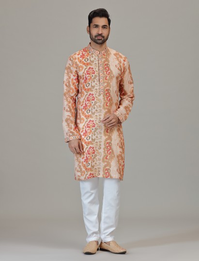 Beige botanical inspired wedding silhouette