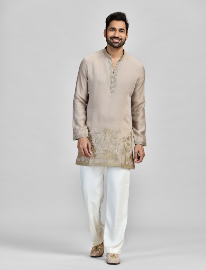 Grey metallic gleam festive creation for men