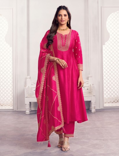 Pink majestic anarkali wedding radiance attire