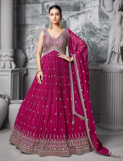 Wine color pakistani anarkali suit