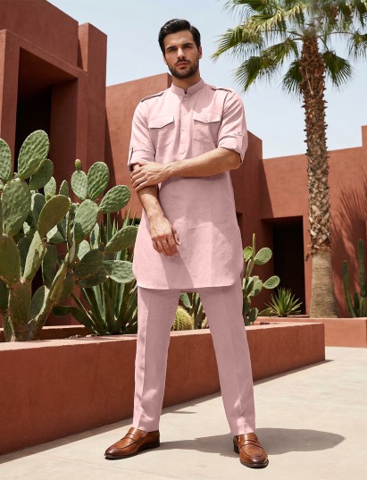 Onion brown elegant mandarin pathani ensemble