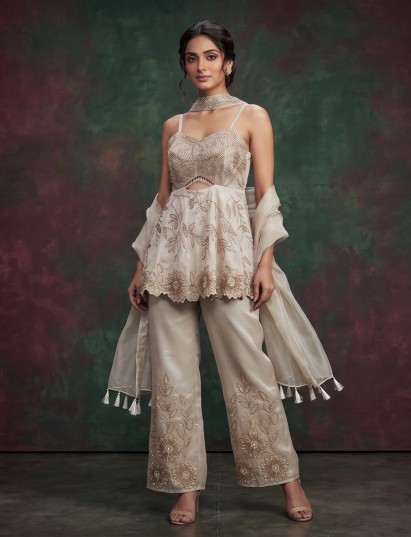 White dazzling couture sparkle festive salwar suit