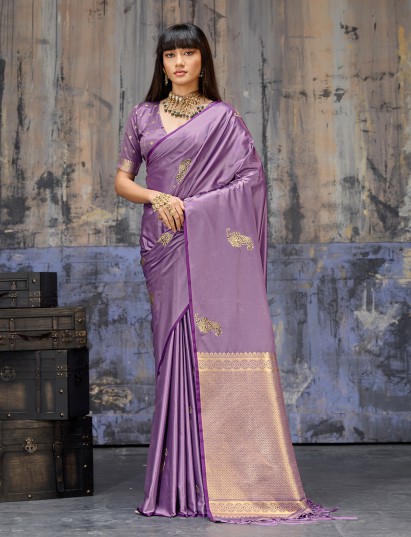 Lavender celestial woven festive saree statement beauty