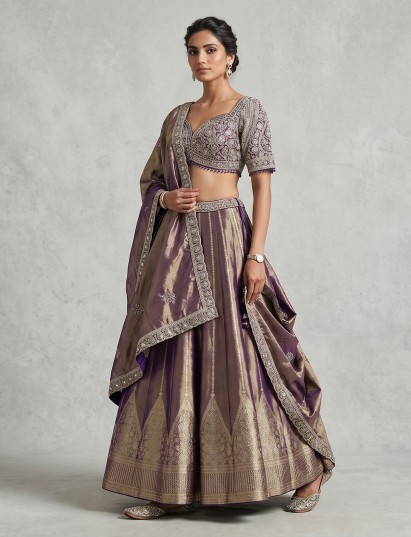 Pastel purple royal wedding wear lehenga choli