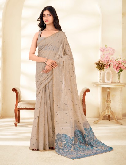 Blue handcrafted elegance saree with artistic charm