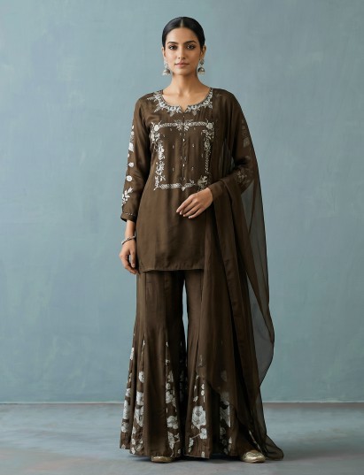 Mehendi green festive palazzo suit for celebrations