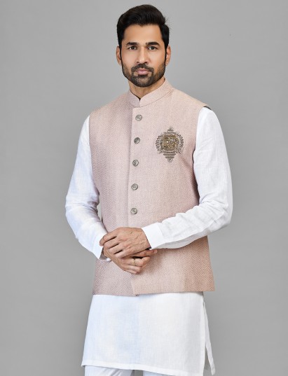 White reception wear waistcoat set