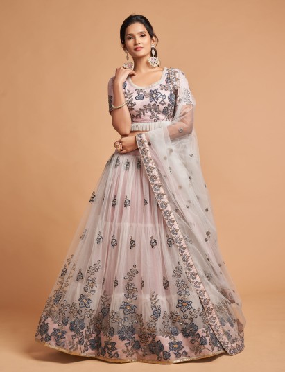 White net lehenga choli for reception wear